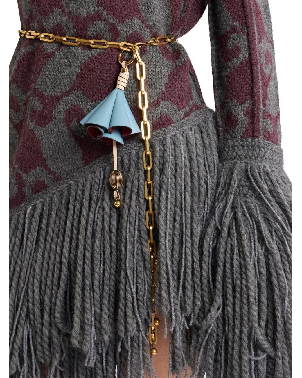 Etro Blue Leather Flower Charm