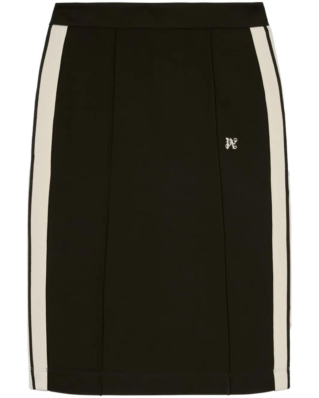 Palm Angels Black Monogram Midi Skirt