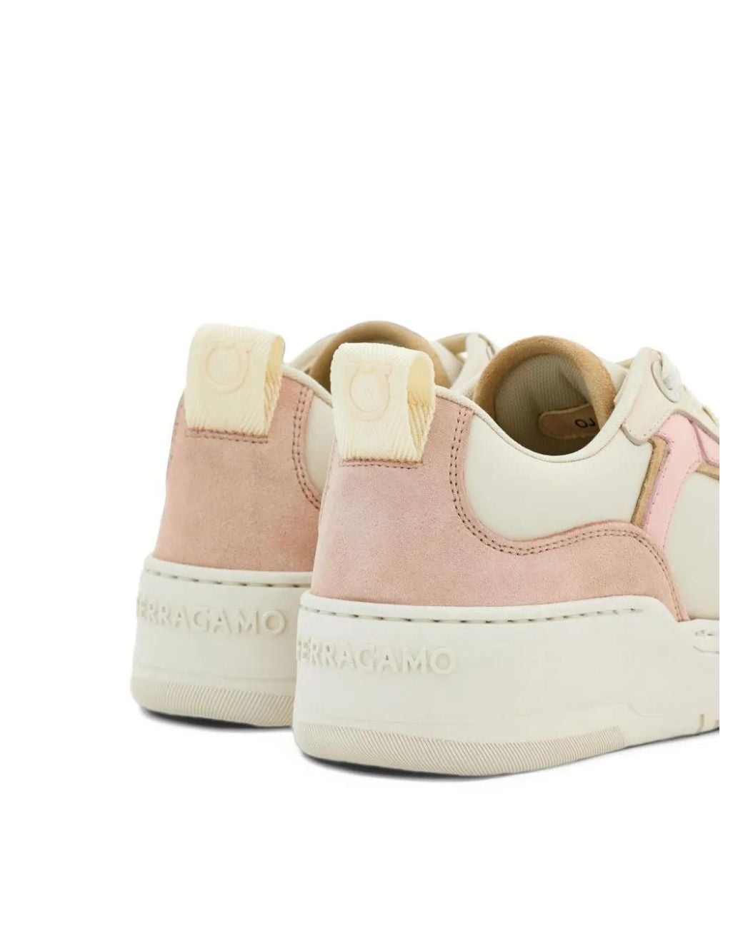 Ferragamo White Panelled Sneakers