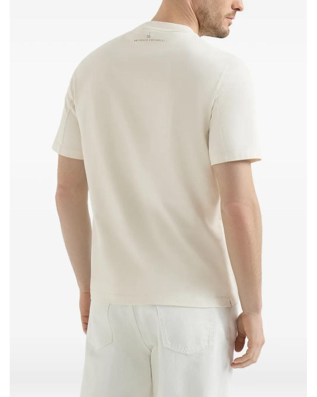 Brunello Cucinelli White Cotton T-Shirt for men