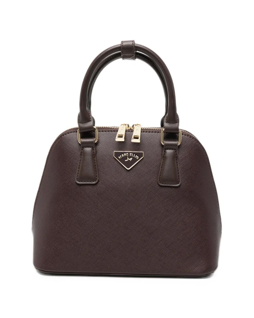 Marc Ellis Brown Paget M Logo-Plaque Cross-Hatch Tote Bag