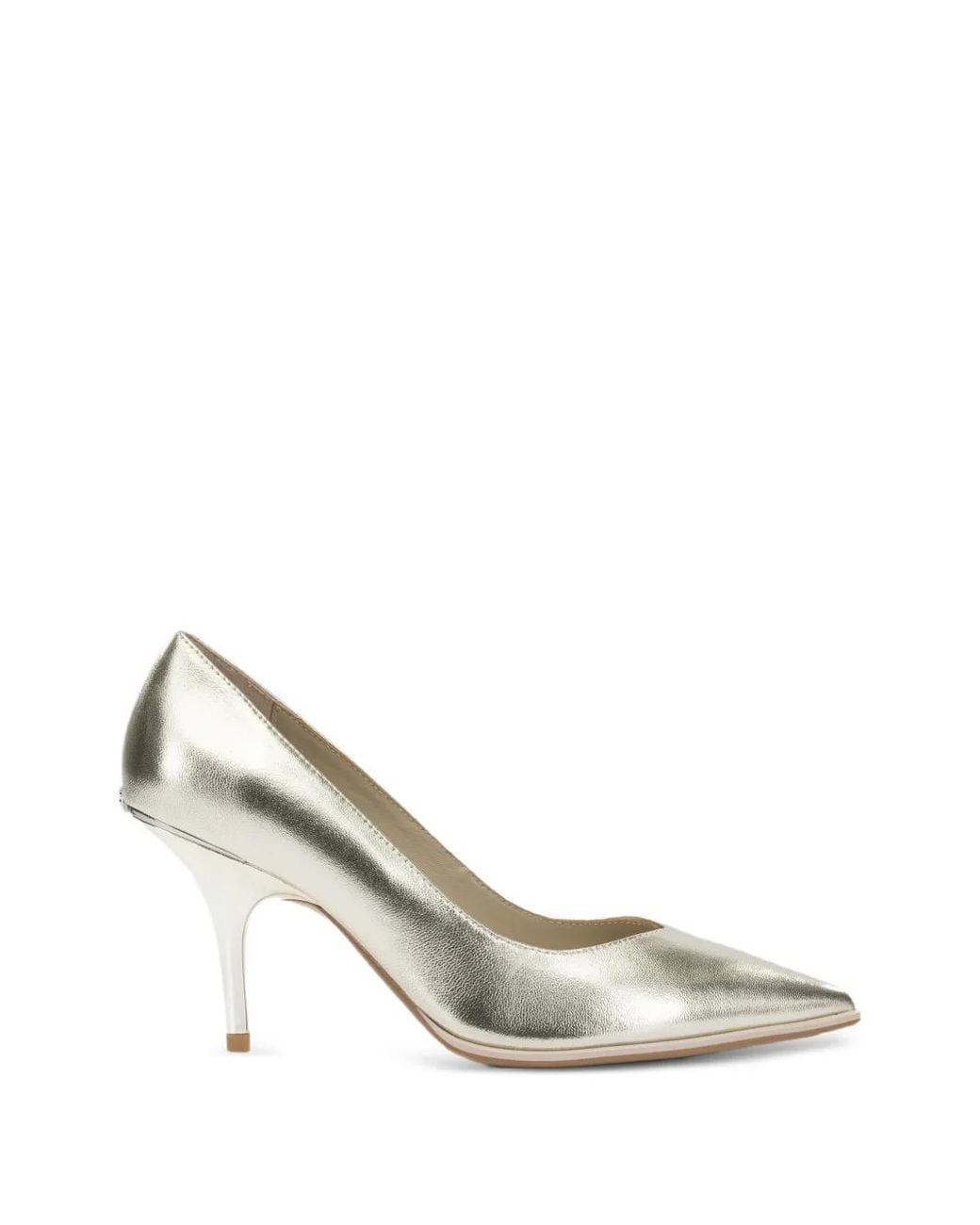 Pinko White Pointed-Toe Heeled Pumps