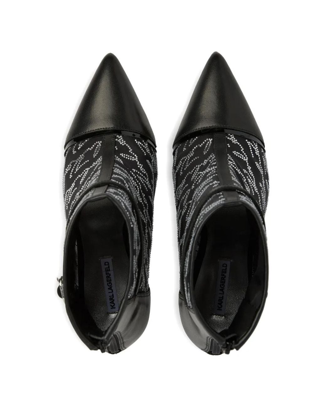 Karl Lagerfeld Black Signia Sparkle Ankle Boots