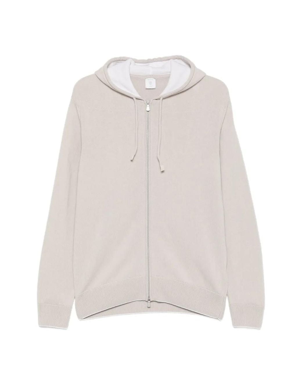 Eleventy White Zip-Up Hoodie for men