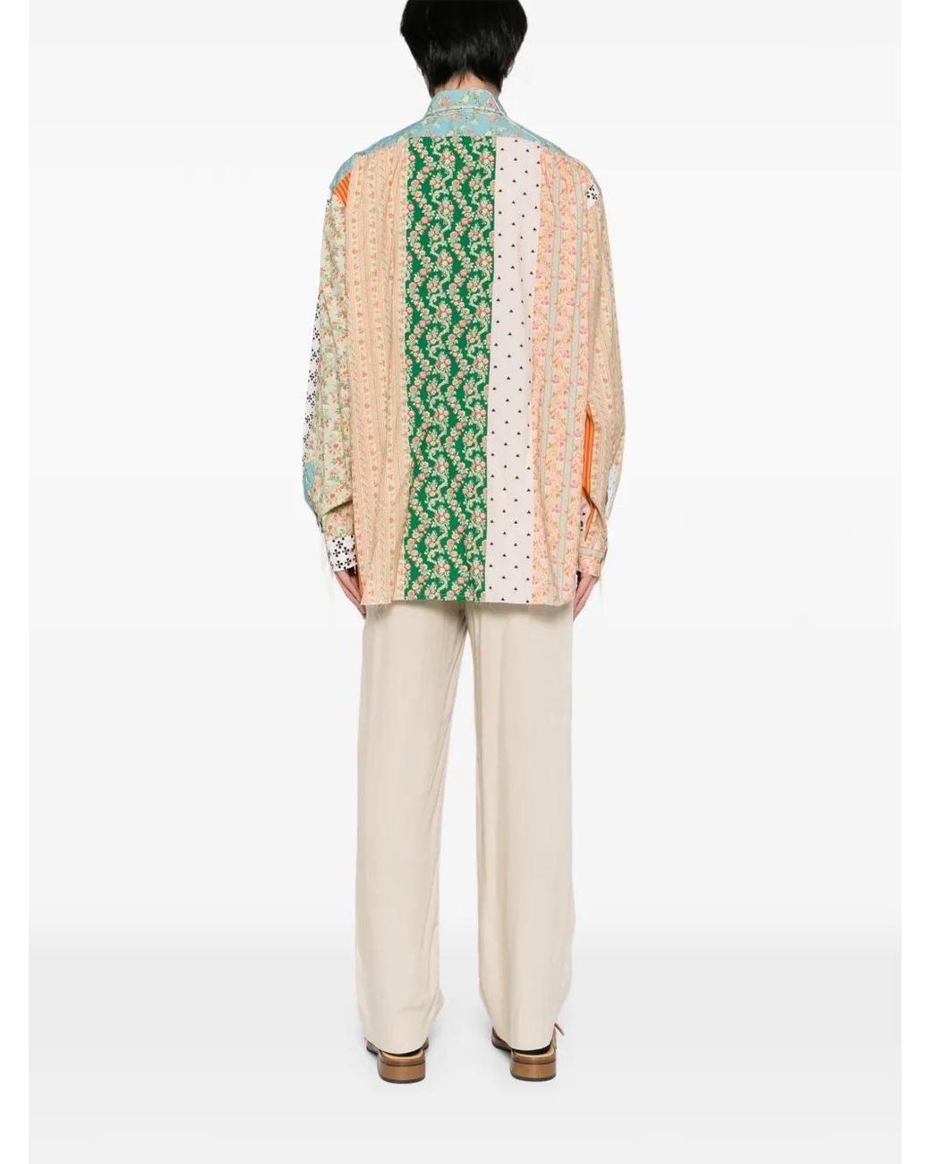 Midorikawa Hemd Im Patchwork-Look in White für Herren
