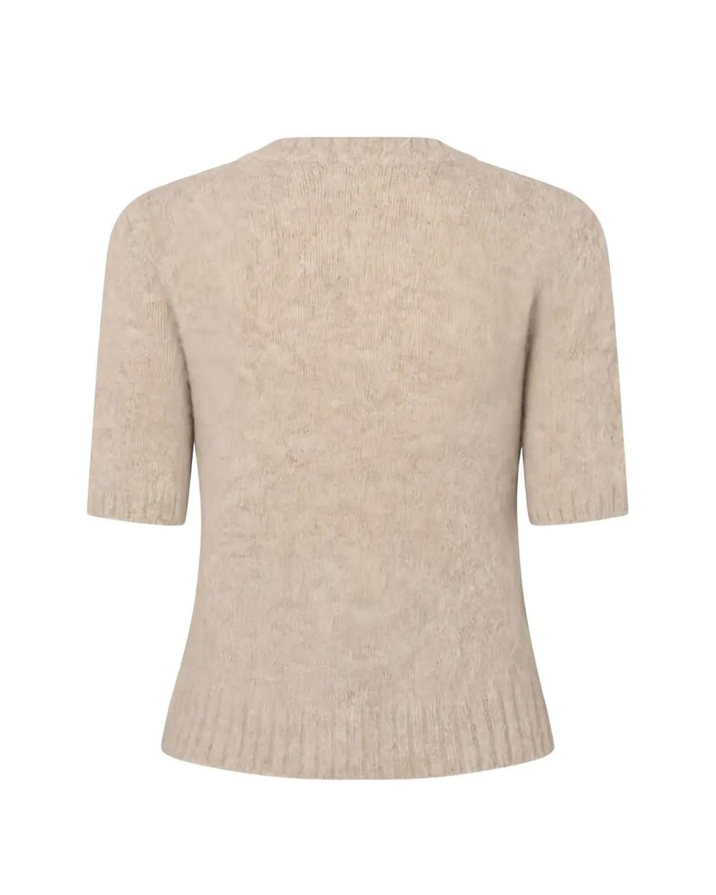 Samsøe & Samsøe White Sajeanne Short-Sleeve Knitted Sweater