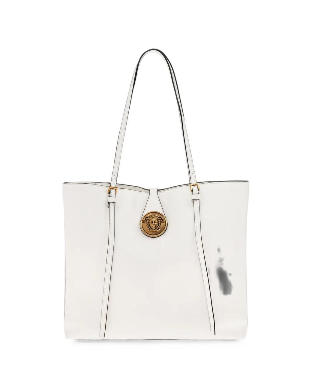 Versace White Leather Bag With Medusa Head