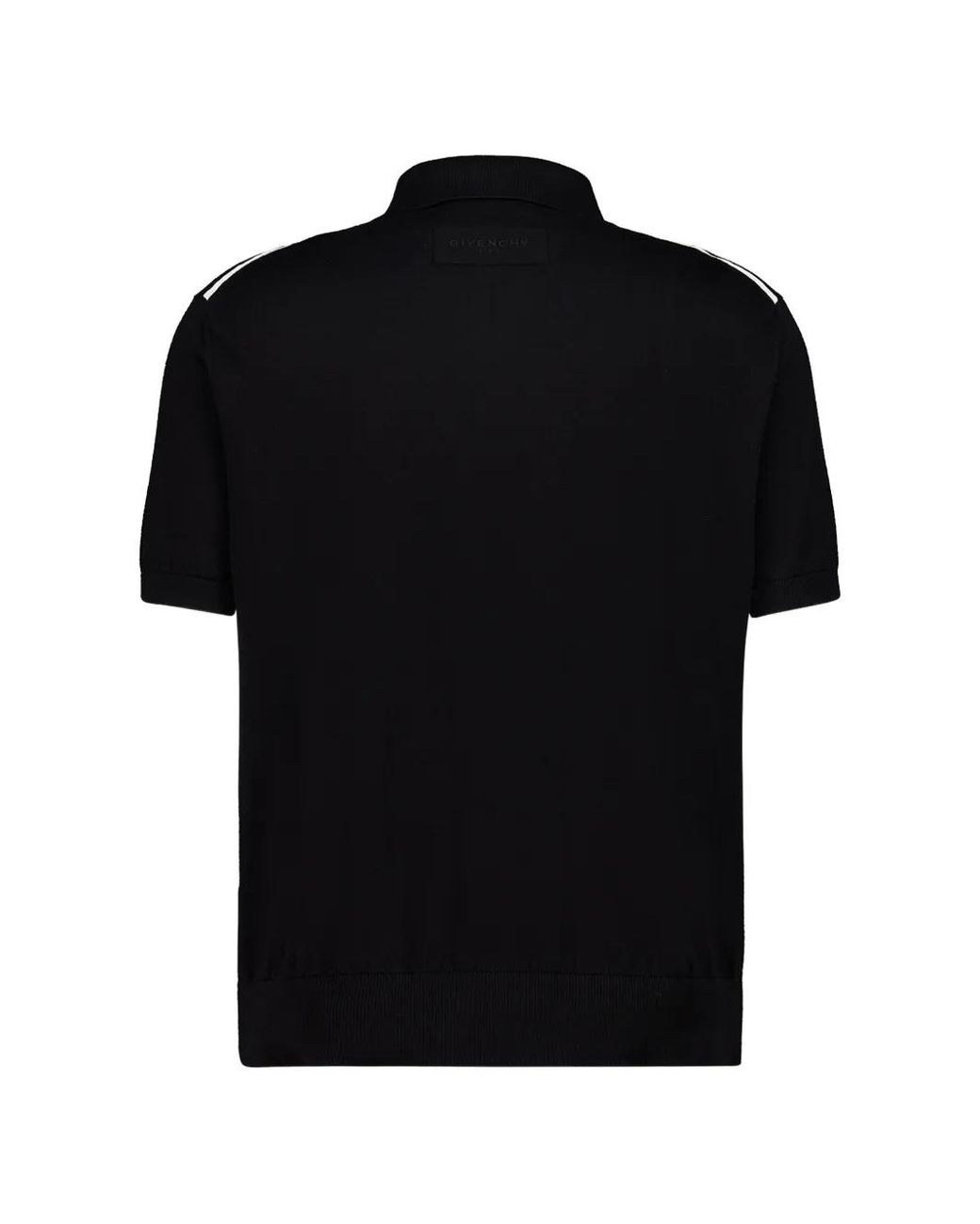 Givenchy Black Polo En Coton À Détails En Gros Grain for men
