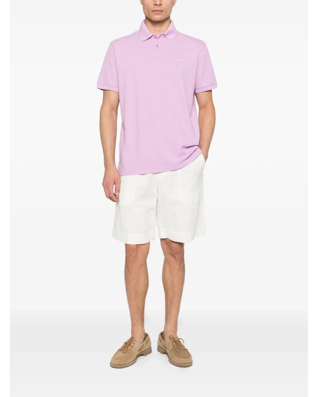 Etro Pink Buttoned Polo Shirt for men