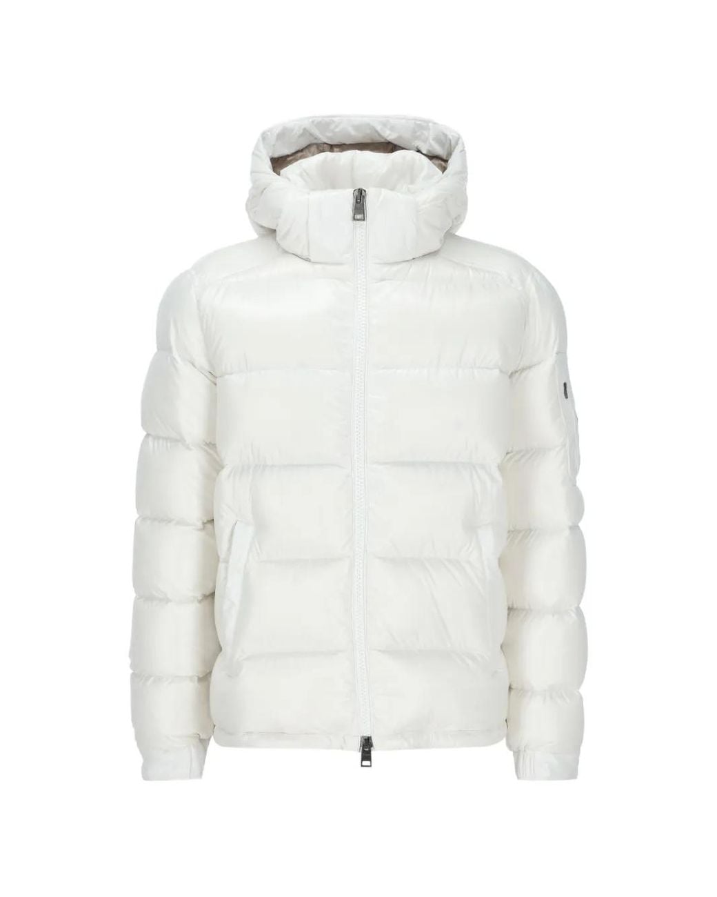 Herno White Quilted Hooded Down Jacket for men