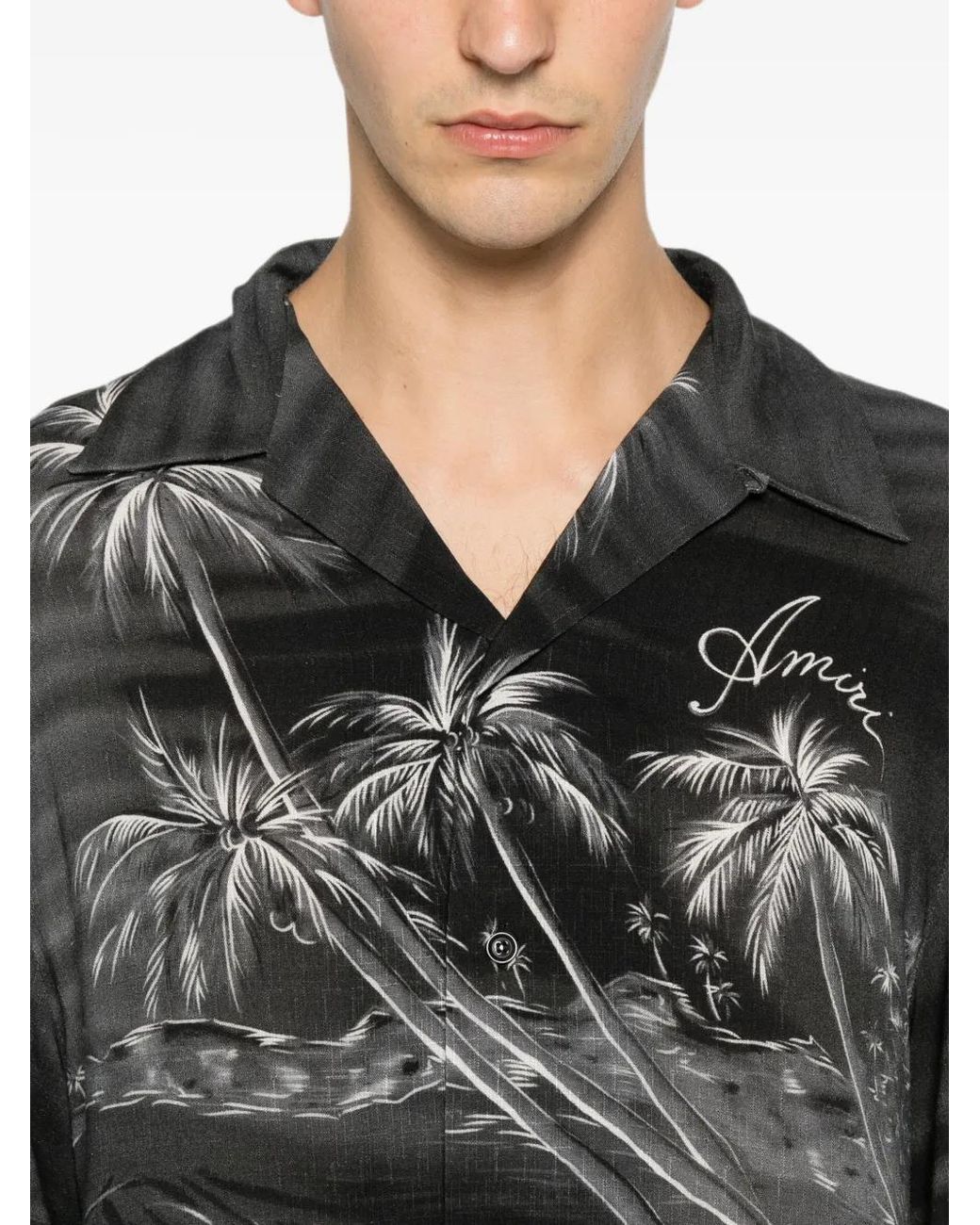 Camisa Palms Amiri de hombre de color Black