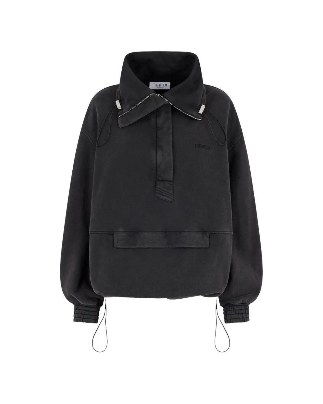 The Attico Black Sweat À Détail De Zip