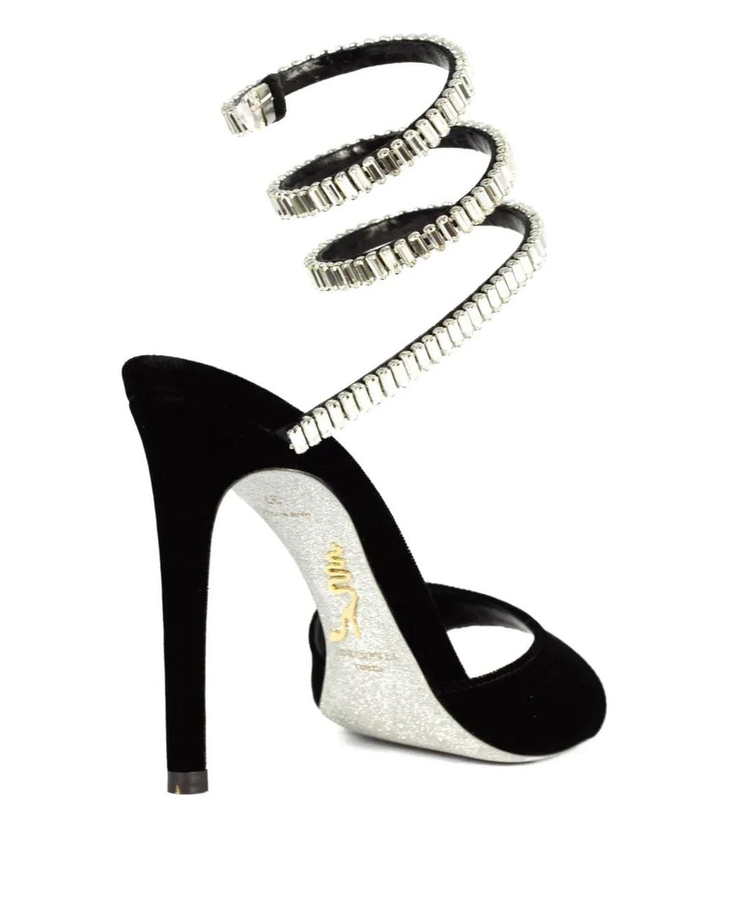 Rene Caovilla Black 105Mm Cleo Spark Sandals