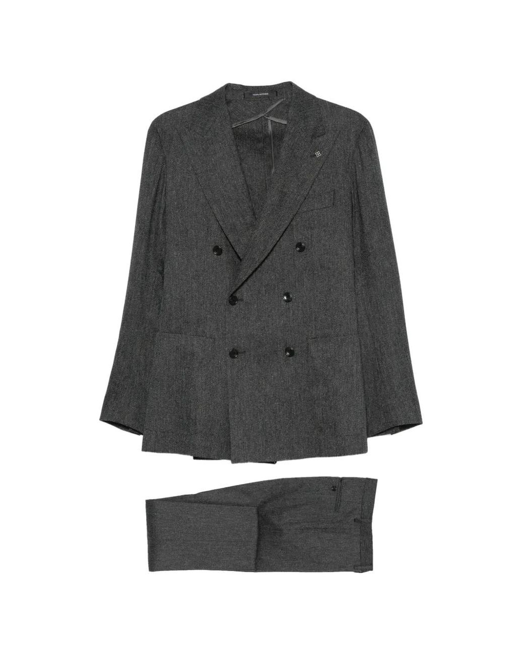 Tagliatore Gray Pin-Lapel Double-Breasted Suit for men