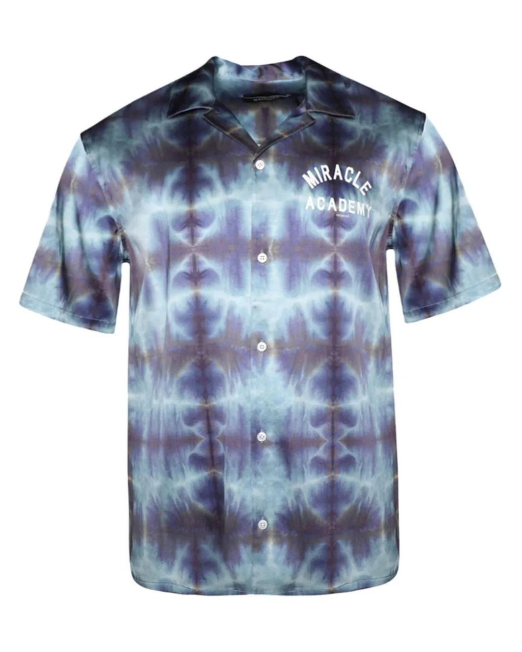 NAHMIAS Blue Tie-Dye Satin Shirt for men
