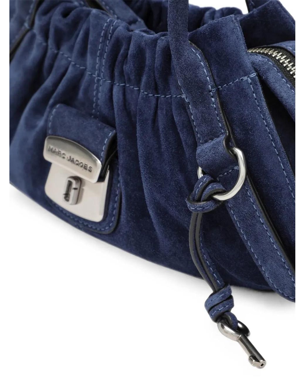 Marc Jacobs Blue Small Cristina Ruched-Detail Suede Tote Bag
