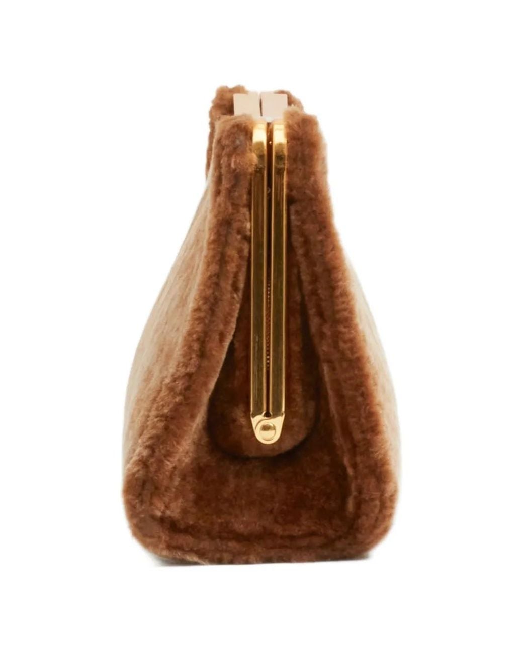 Jonathan Simkhai Brown Solange Shearling Clutch Bag