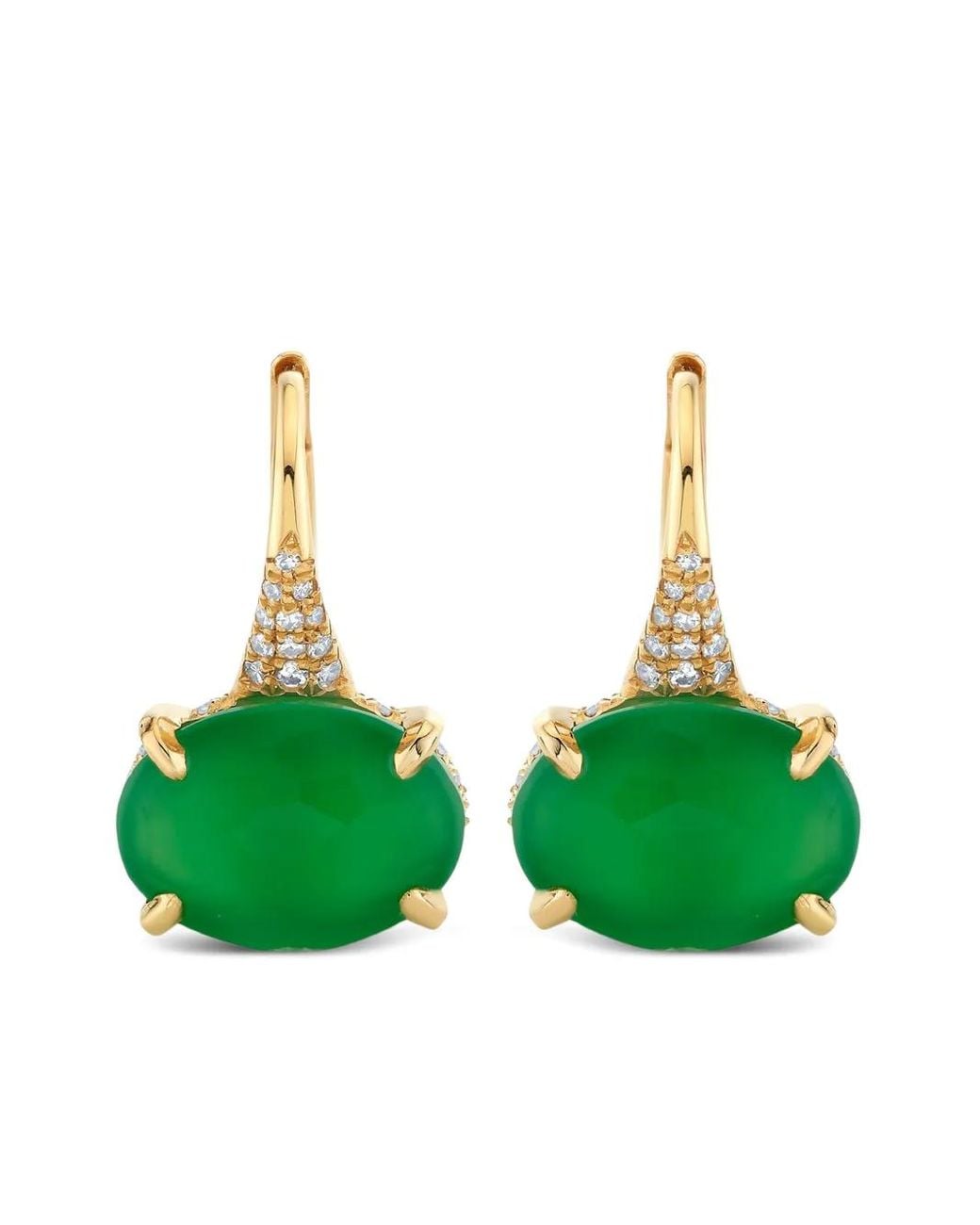 SHAY Green Agate & Diamond Gem Drop Earrings