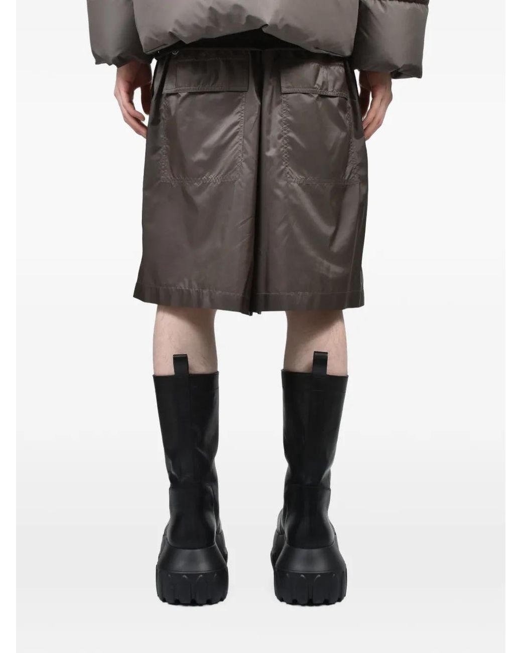 Moncler Black Layered-Detail Kiltshorts Shorts for men