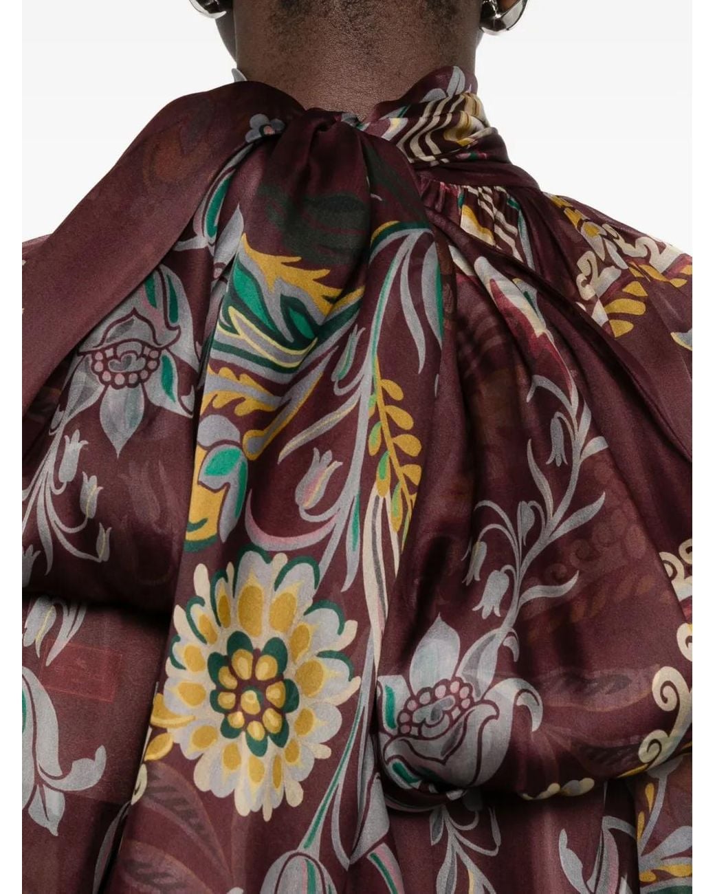Etro Purple Silk Blouse With Paisley Print