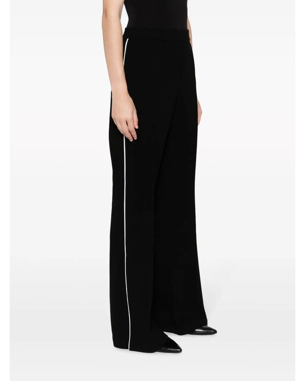 Tory Burch Black Striped Flared Trousers