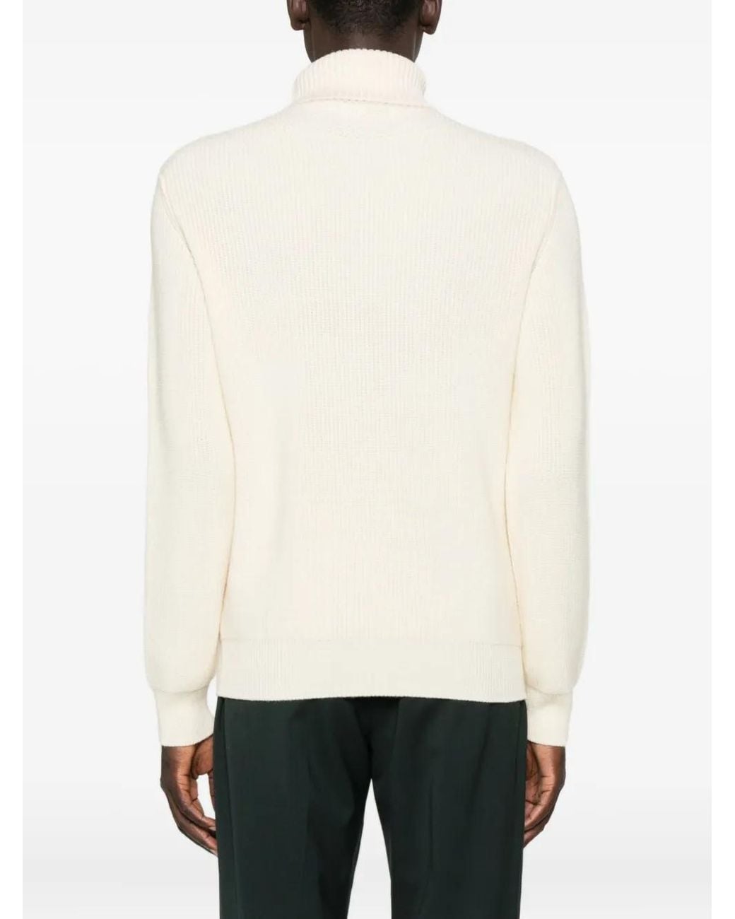 Sebago White Quick Knot Roll-Neck Wool Sweater