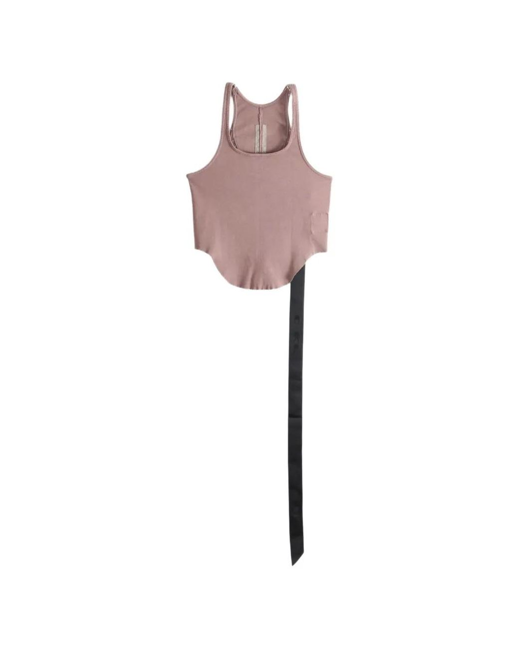 Rick Owens Pink Curved-Hem Cropped Tank Top