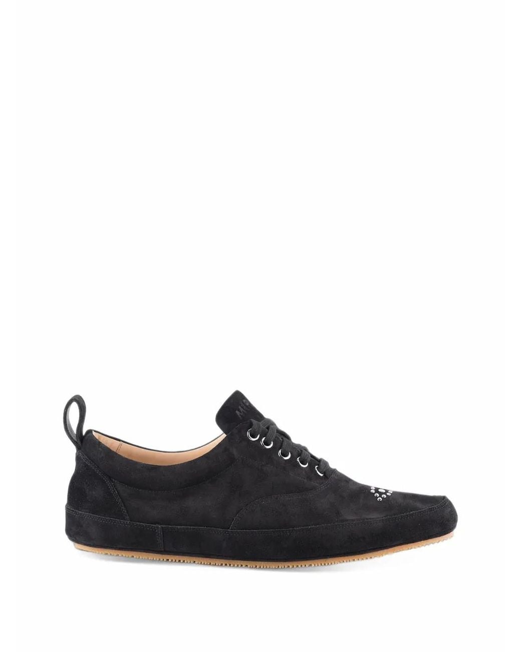Mirial Black Martin Stud-Embellished Suede Sneakers for men