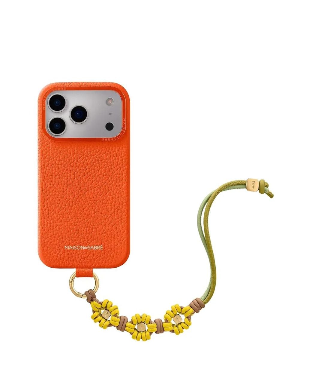 Maison De Sabre Metallic Wristlet Leather Charm