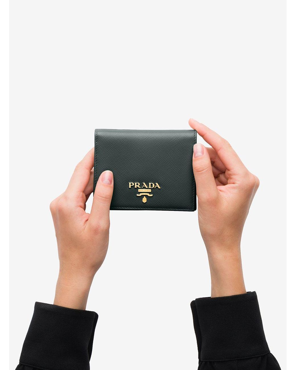 prada green wallet