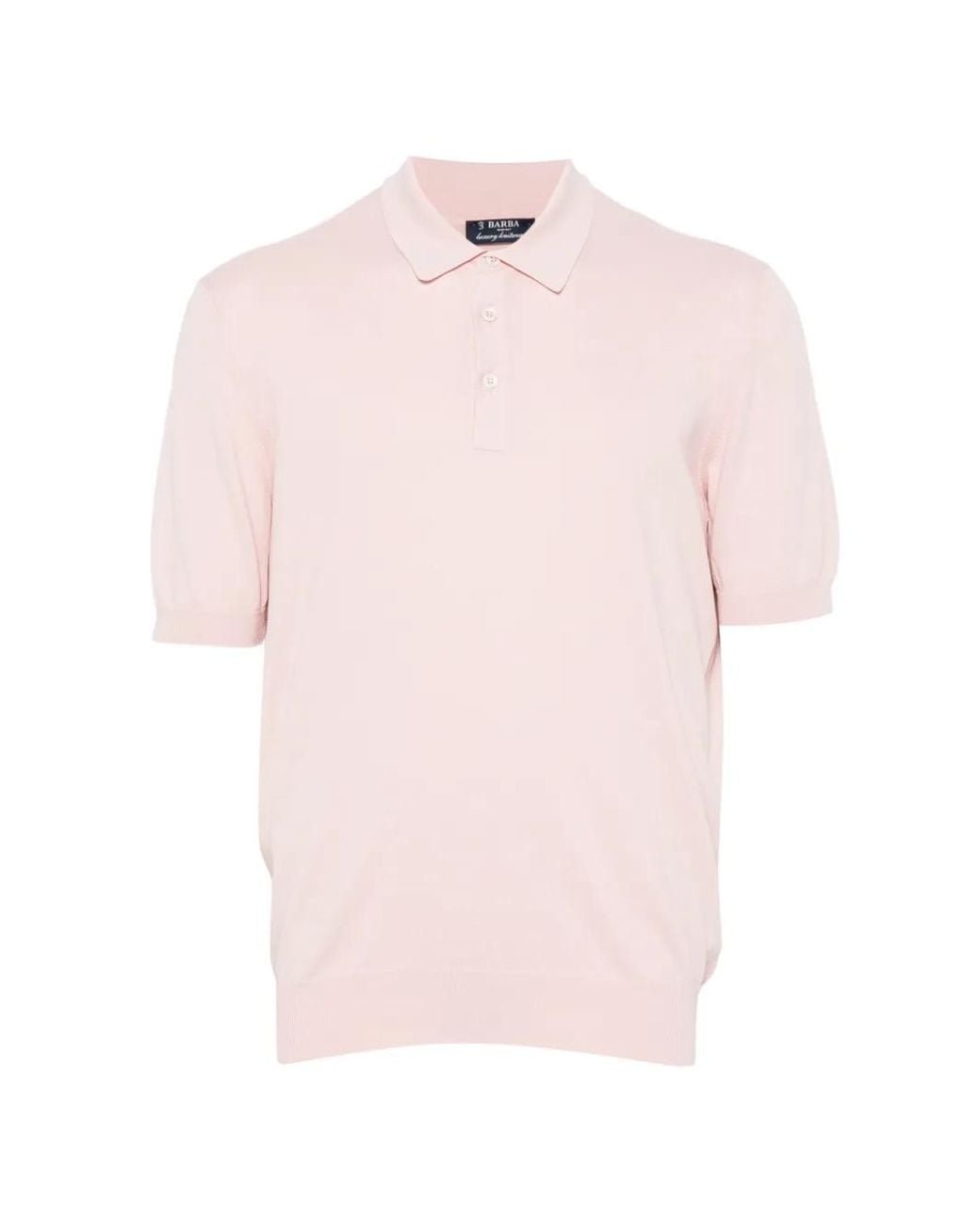 Barba Napoli Pink Short-Sleeve Polo Shirt for men