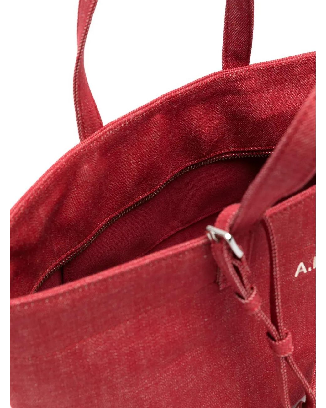 A.P.C. Red Small Drummer Tote Bag