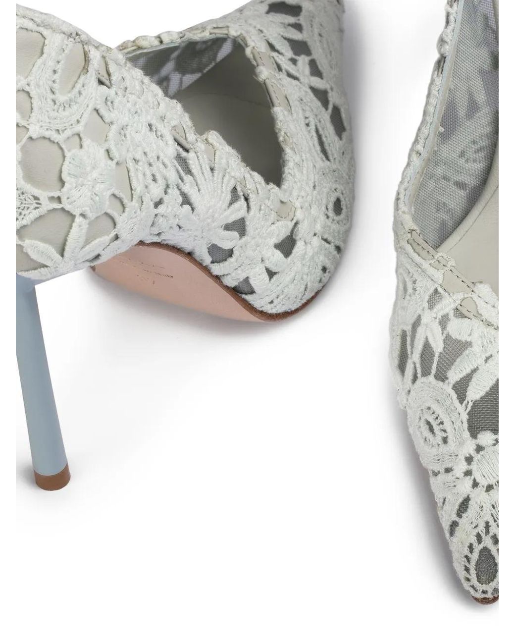 Le Silla White Vivienne Heeled Pumps