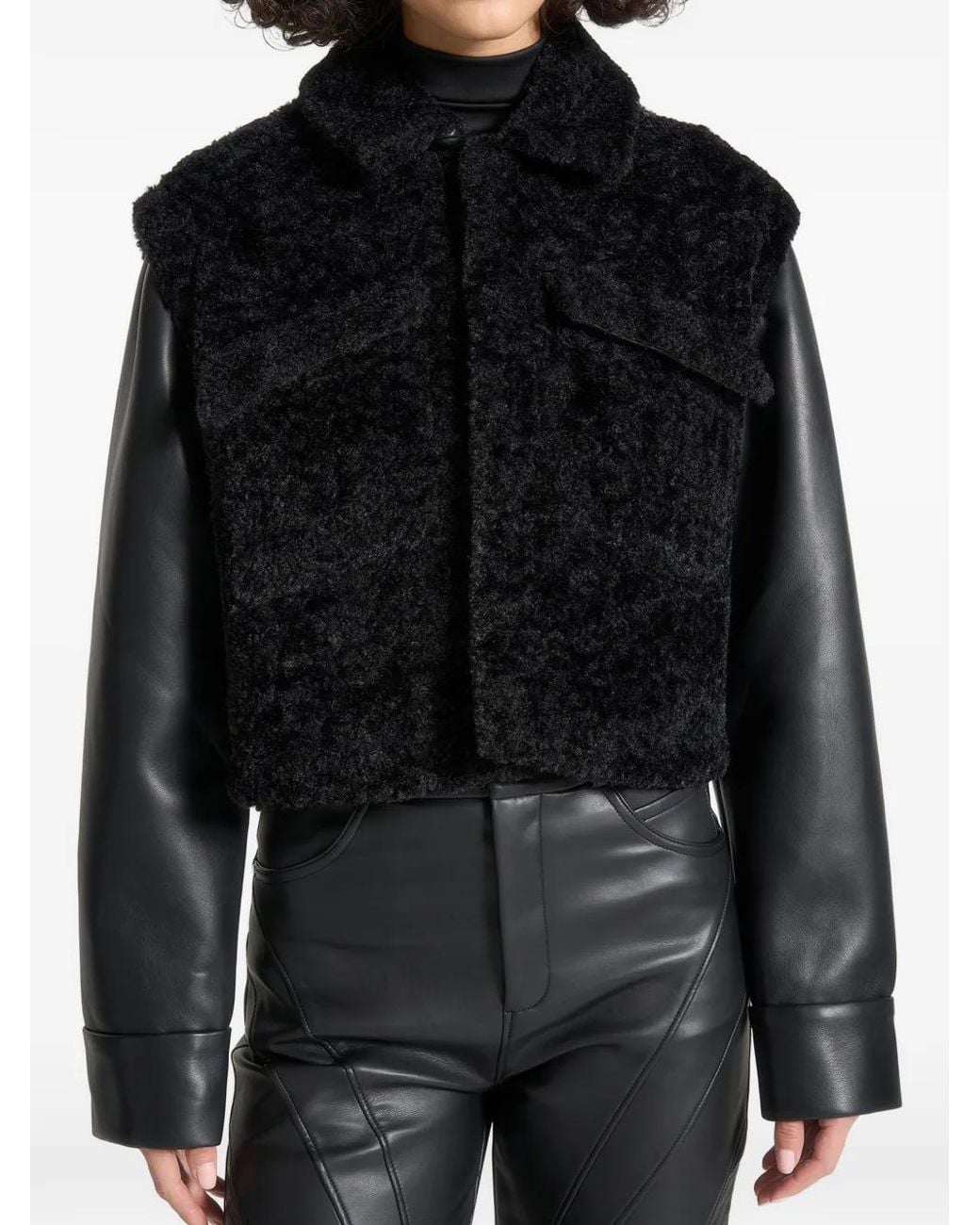 Manière De Voir Black Plush Jacket With Sleeves