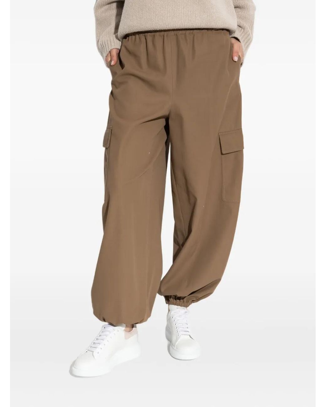 Max Mara Brown Elasticated Tapered Trousers