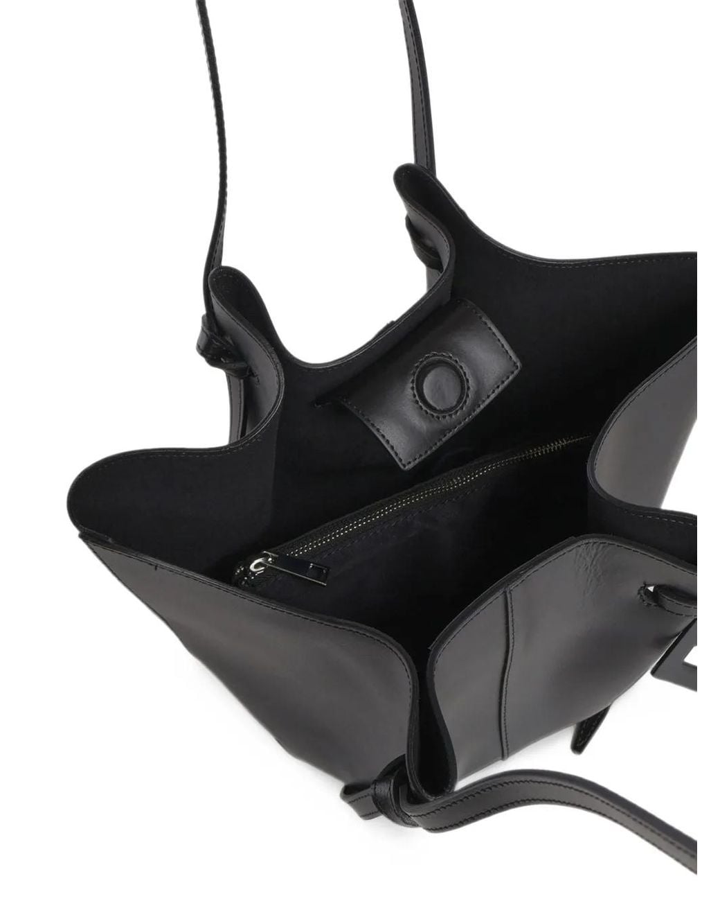 Date Black Nina Knotted-Strap Shoulder Bag