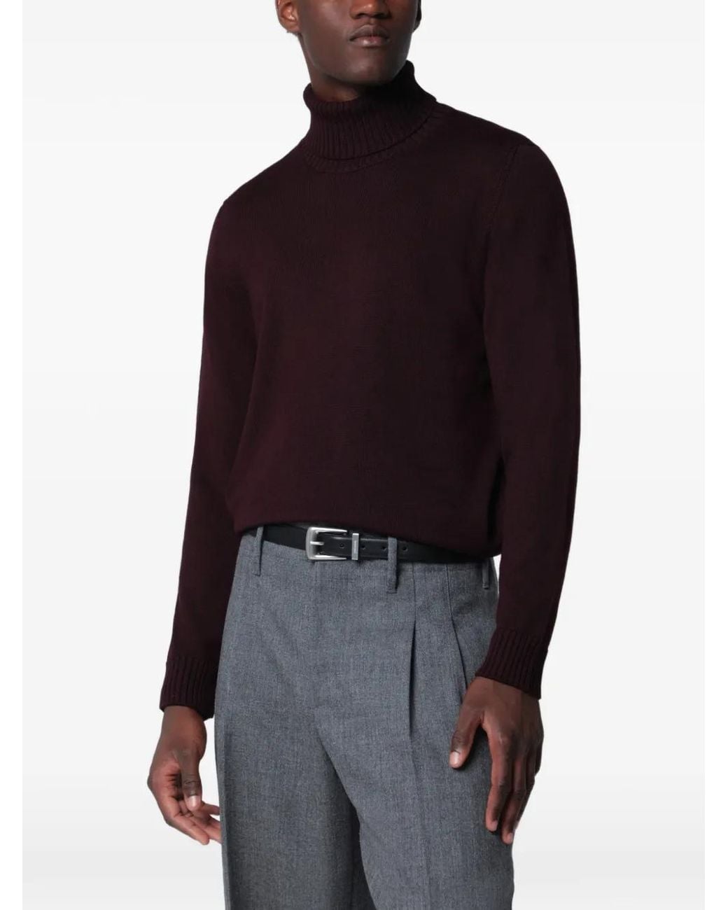 Drumohr Blue Roll-Neck Knitted Sweater for men