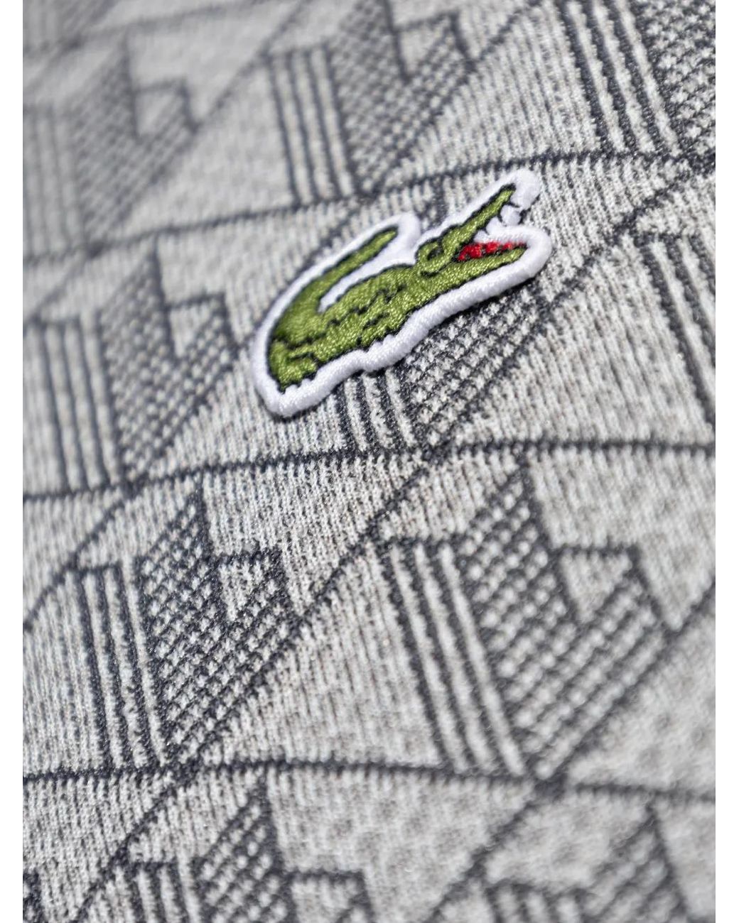 Lacoste Gray Patterned Zip-Up Sweatshirt for men