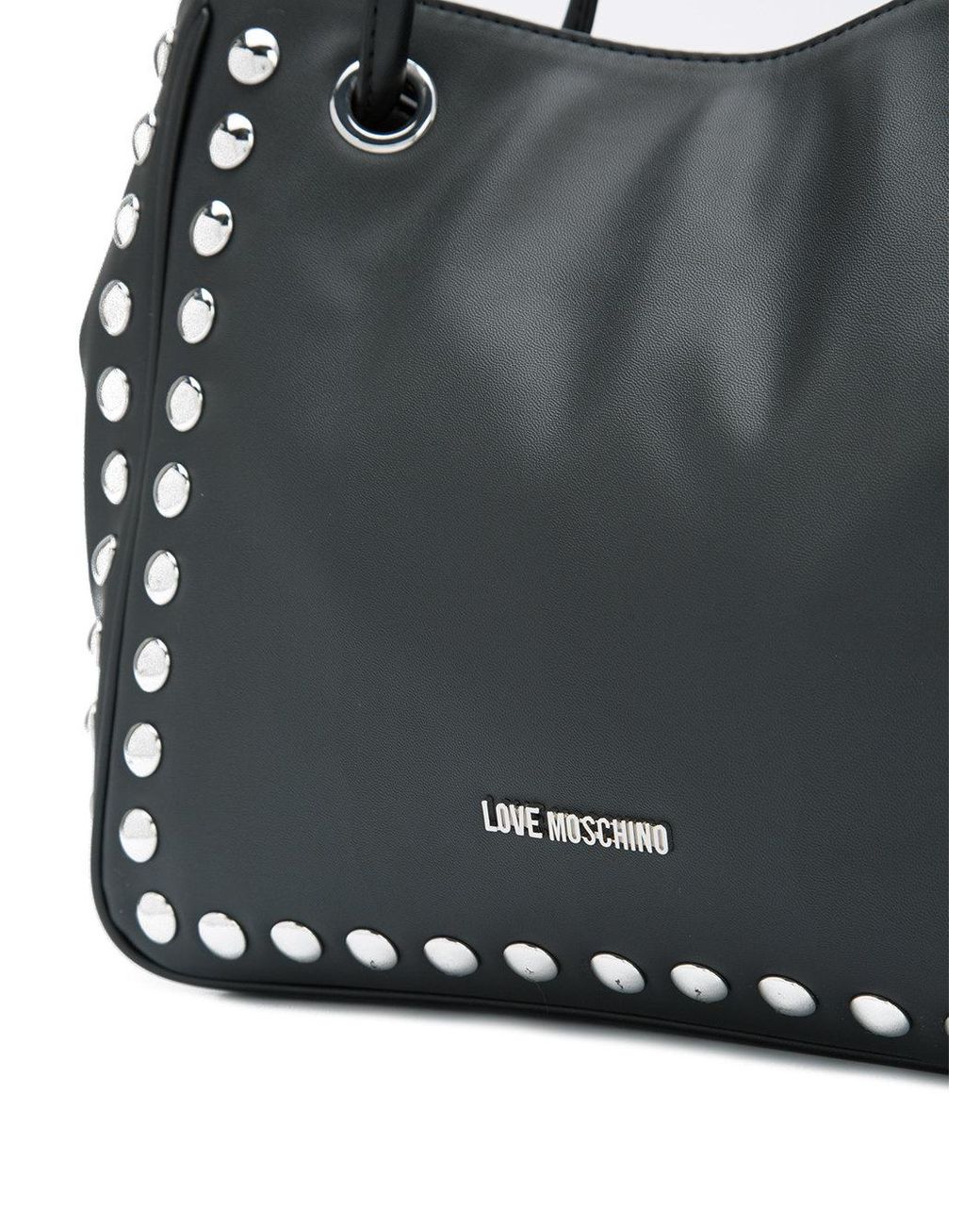 Love Moschino Silver Studded Tote Bag in Black Lyst