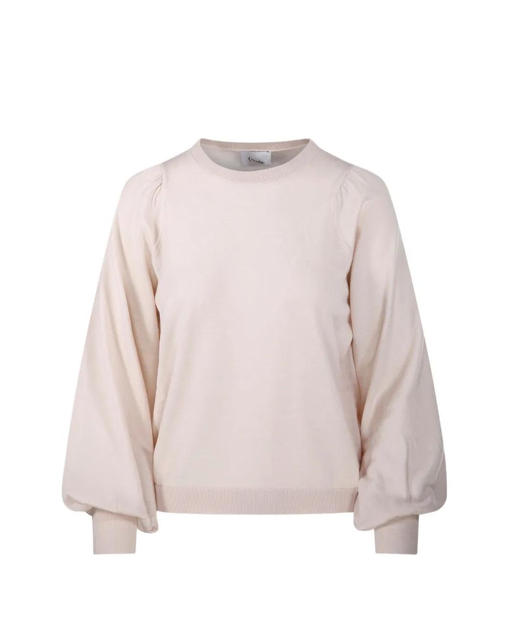 Nude Pink Pullover Mit Puffärmeln