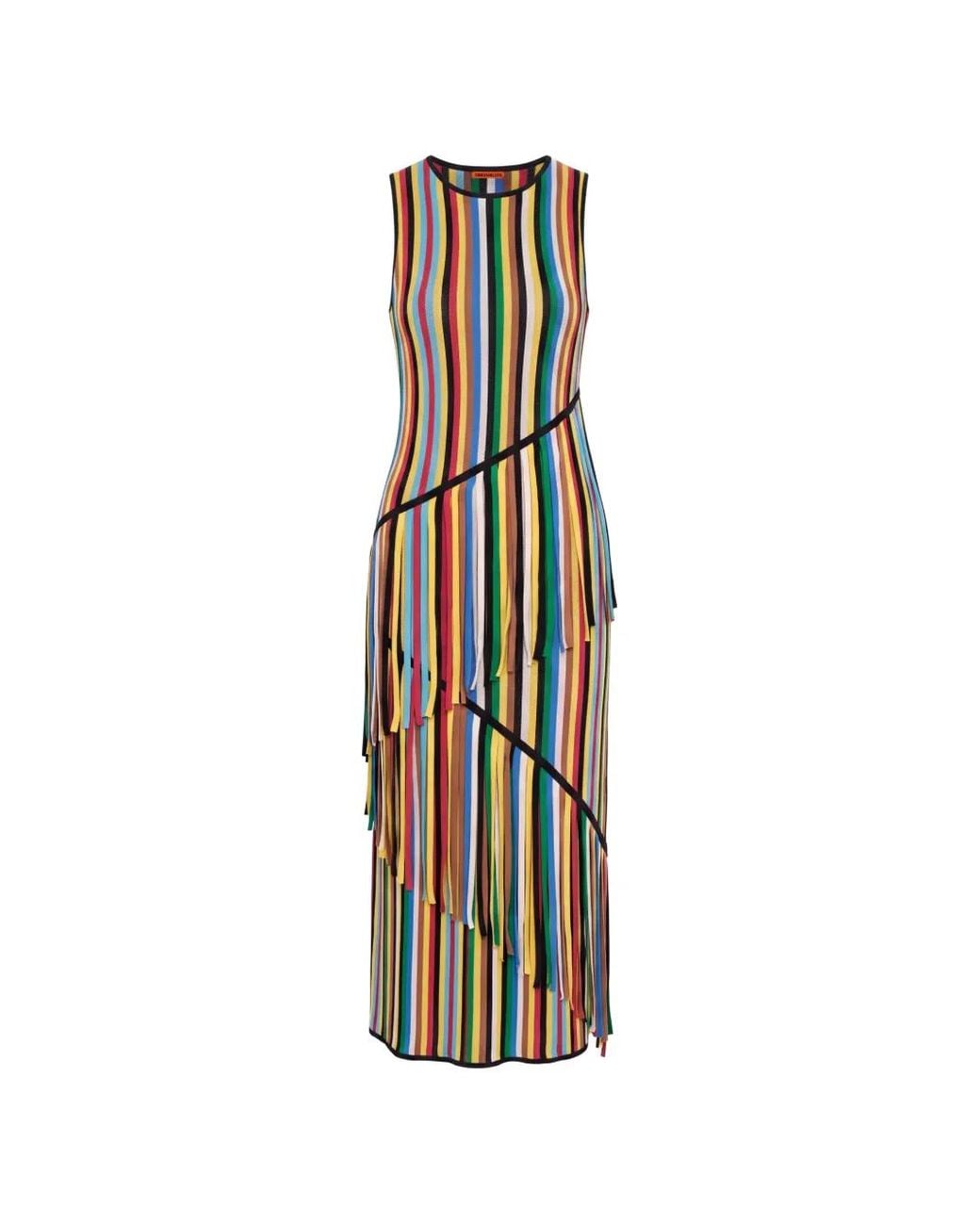 Simon Miller White Spiral Fringed Knitted Maxi Dress