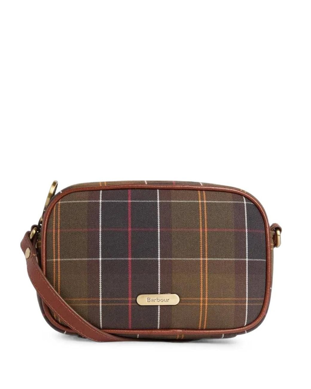 Barbour Brown Mini Daphne Tartan Crossbody Bag
