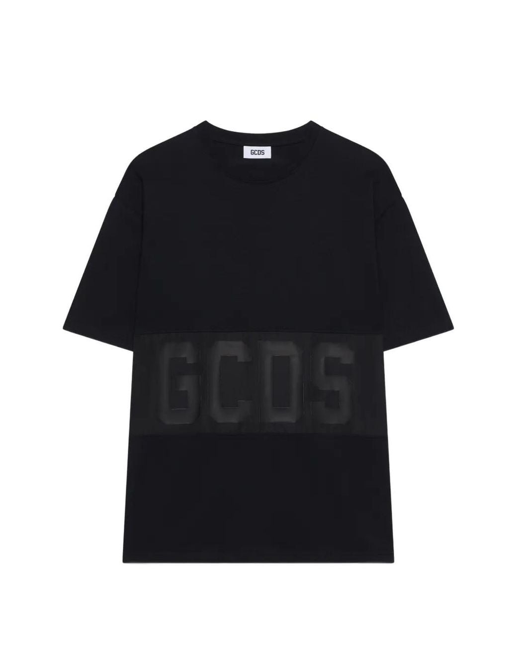 Gcds Black T-Shirt With Logo Band for men
