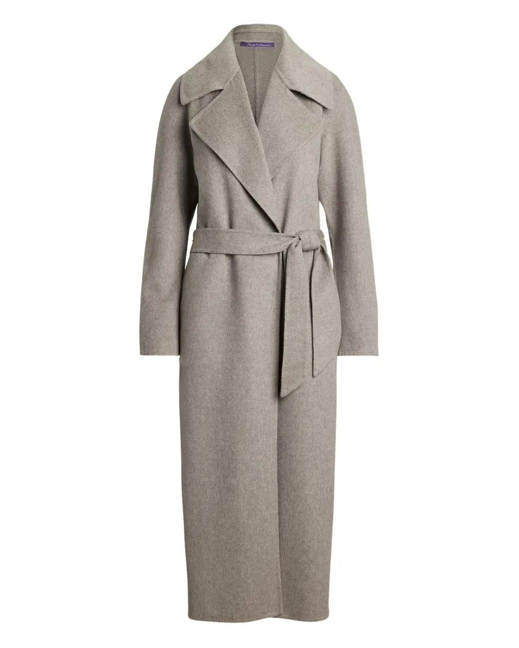 Ralph Lauren Gray Double-Breasted Belted Coat