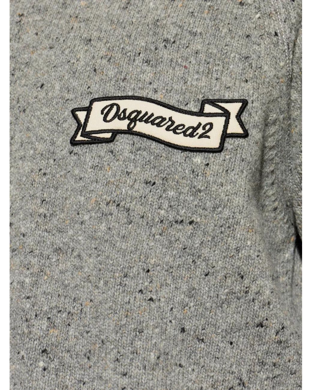 DSquared² Gray Jersey With Logo Patch for men
