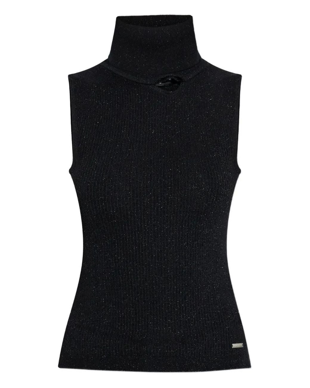 DSquared² Black Sleeveless Turtleneck Top