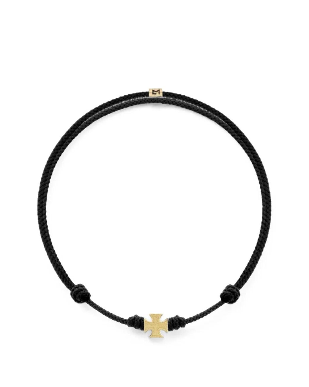 Luis Morais Metallic Maltese Cross Cord Bracelet for men