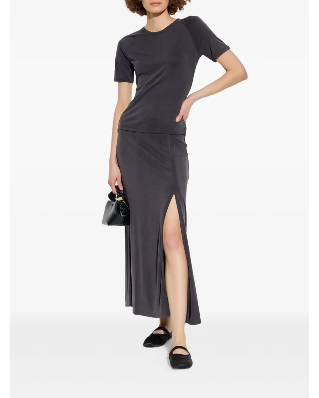 Samsøe & Samsøe Black Short-Sleeve Fitted Top