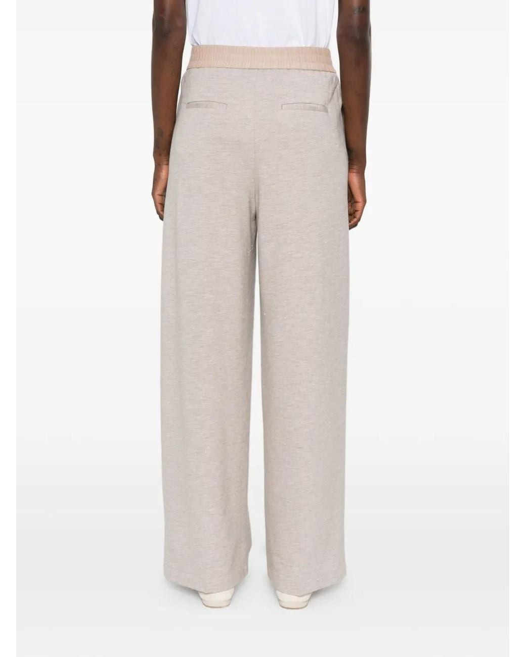 Peserico White Elasticated-Waistband Track Pants