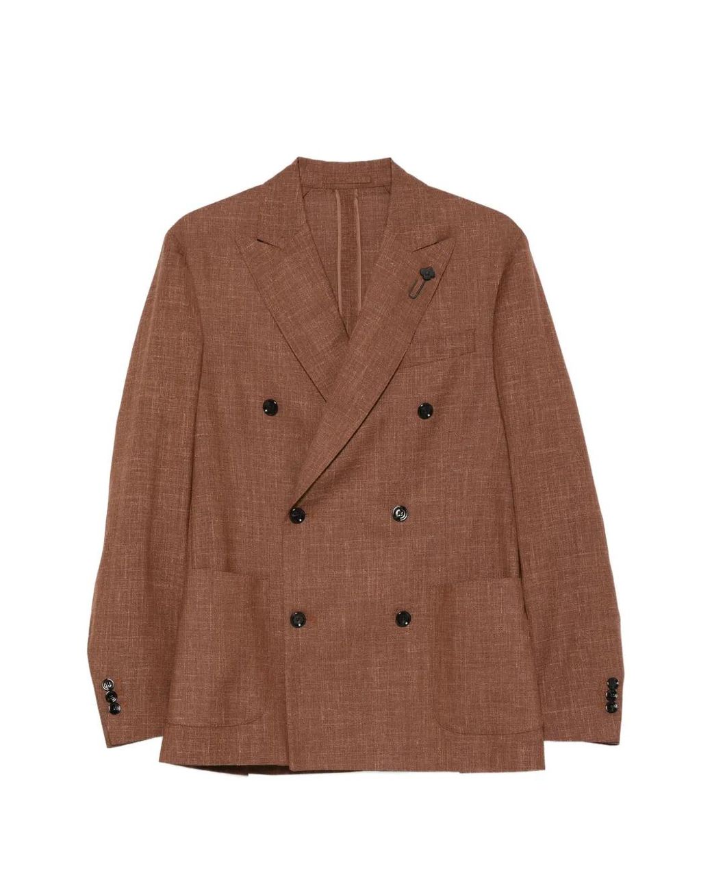 Lardini Brown Blazer À Boutonnière Croisée for men